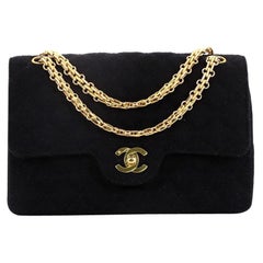Chanel Vintage Reissue Chain Double Flap Bag Quilted Jersey Small