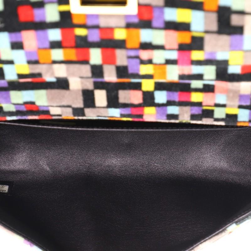 Women's or Men's Chanel Vintage Reissue Flap Handbag Multicolor Quilted Velvet with Patent 