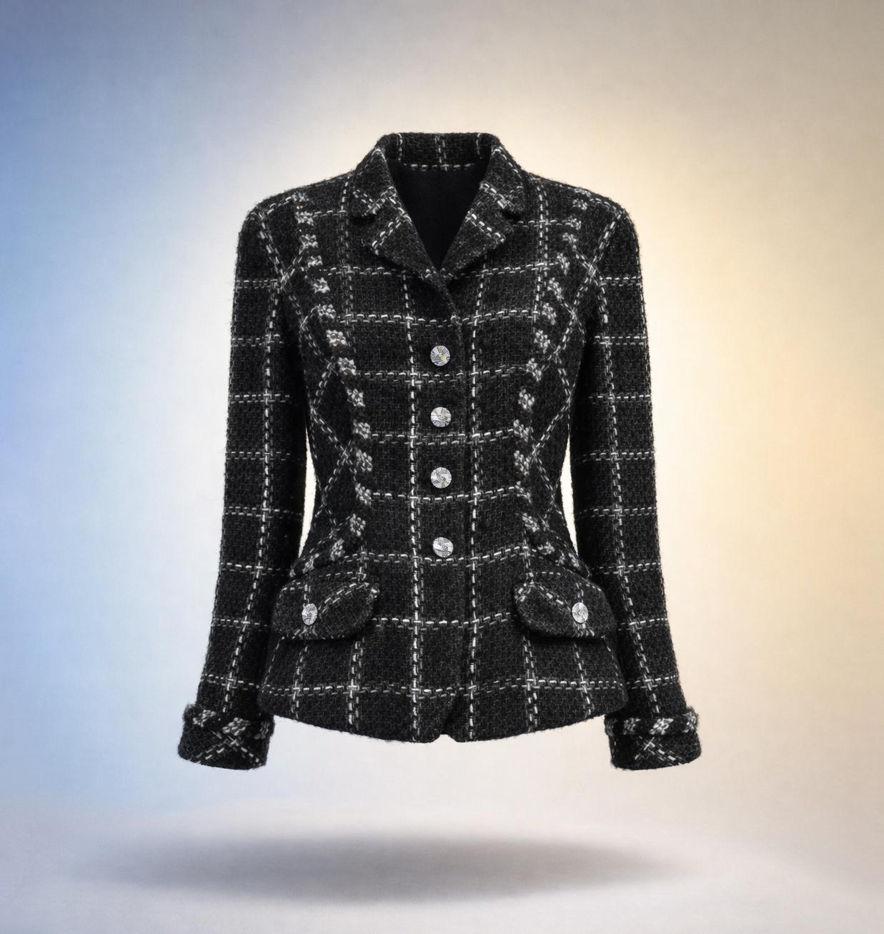 CHANEL Vintage Relic Black Tweed Jacket 40 FR