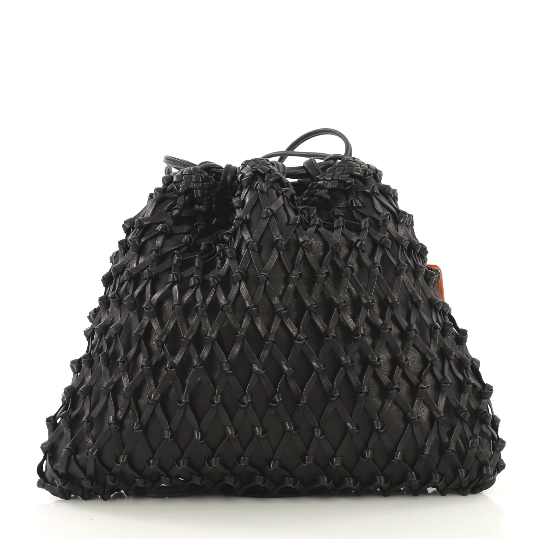 chanel woven leather bag
