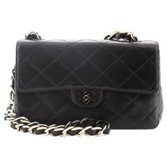 Chanel Vintage Harz Kette CC Klappe Tasche gesteppt Lammfell Medium