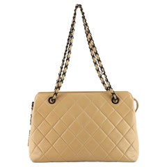 Chanel Vintage Resin Chain Zip Tote Quilted Lambskin Medium