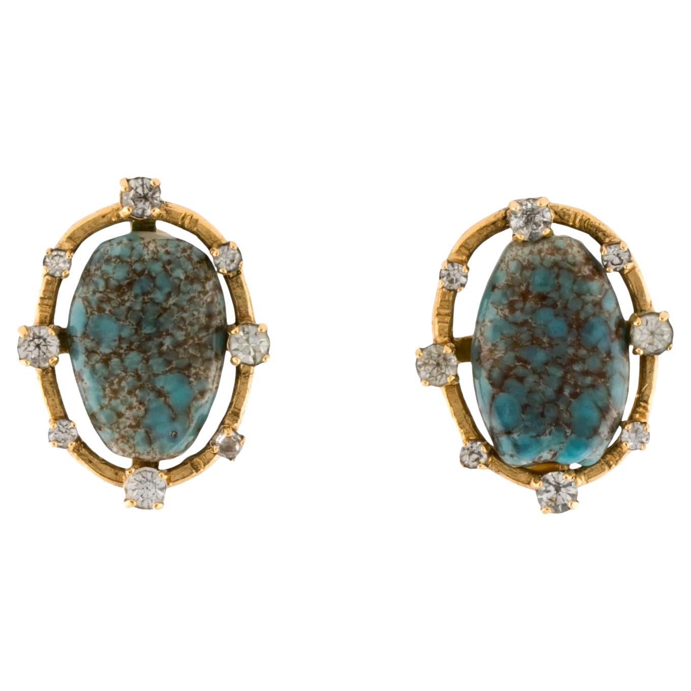 Chanel vintage resin & strass clip-on earrings