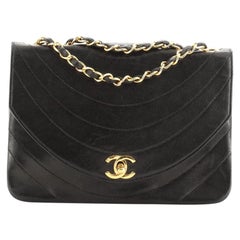 Chanel Vintage Round Flap Bag Horizontal Quilted Lambskin Small
