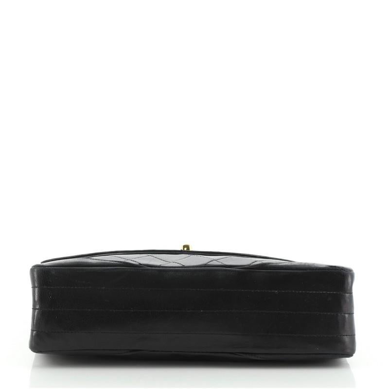 Women's or Men's Chanel Vintage Round Flap Bag Quilted Lambskin Medium