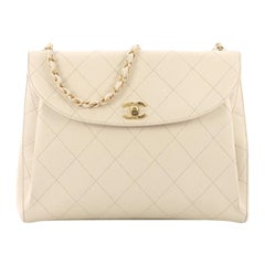 Chanel Vintage Round Flap Bag Quilted Lambskin Medium
