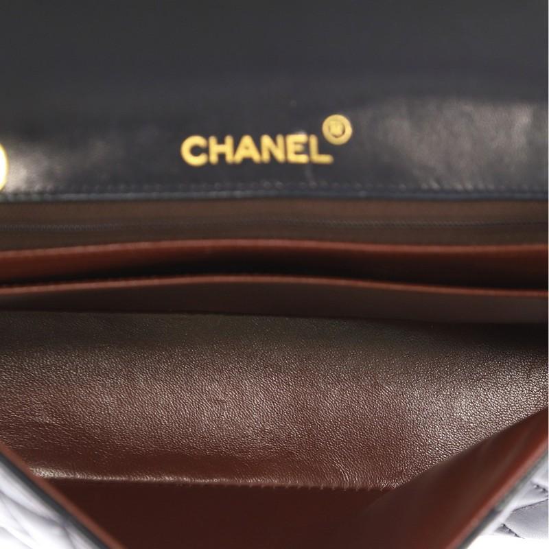 Black Chanel Vintage Round Flap Bag Quilted Lambskin Small