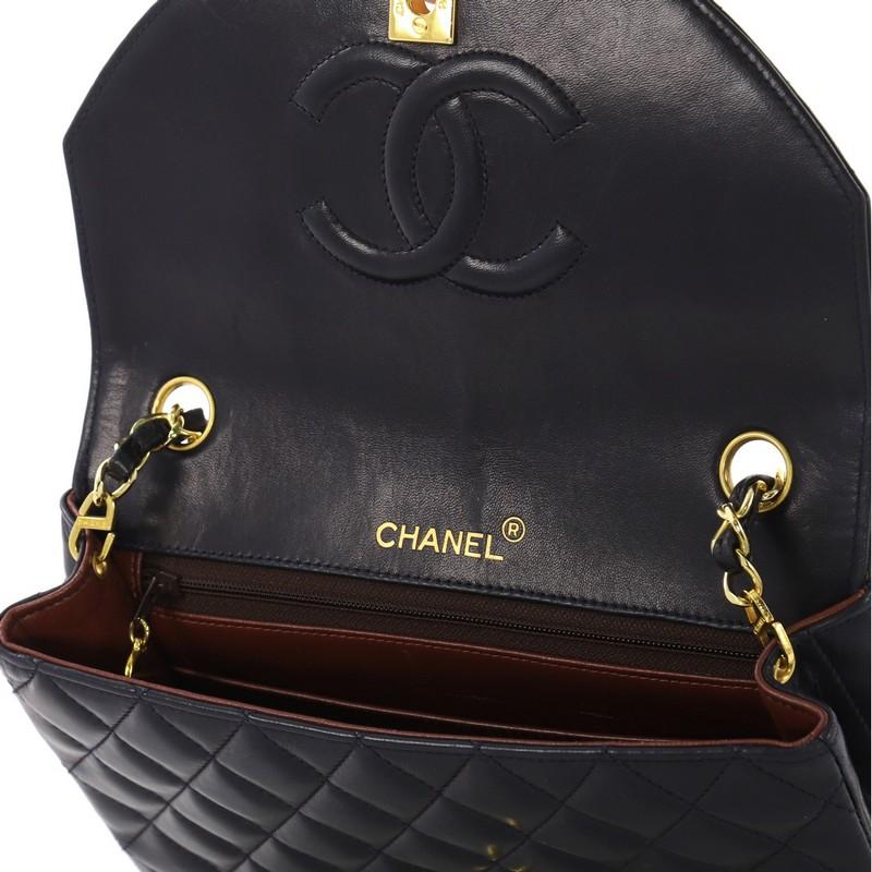 Chanel Vintage Round Flap Bag Quilted Lambskin Small In Good Condition In NY, NY