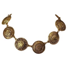 CHANEL Vintage Rue Cambon Medallion Collar Necklace