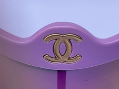 CHANEL Vintage Runway Oversized Mirror Shield Sunglasses CC Logo Lilac C.1990s