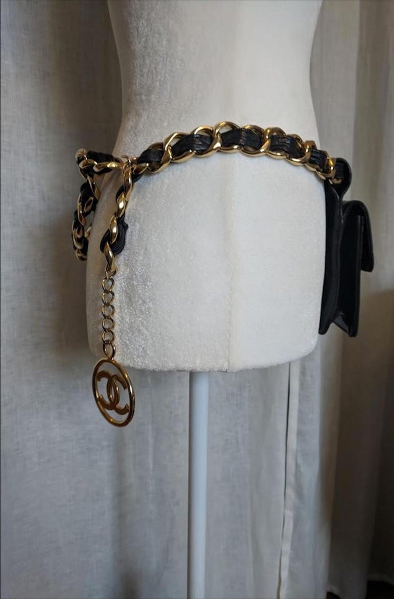 Chanel 1994 Vintage Runway Waist Fanny Pack Belt Bag For Sale at