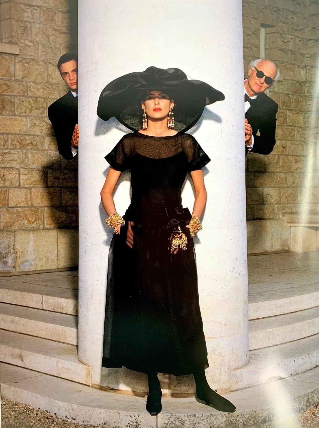 Chanel Vintage S/S 1989 Black Bow Silk Organza Long Gown Evening Dress In Good Condition In Jersey City, NJ