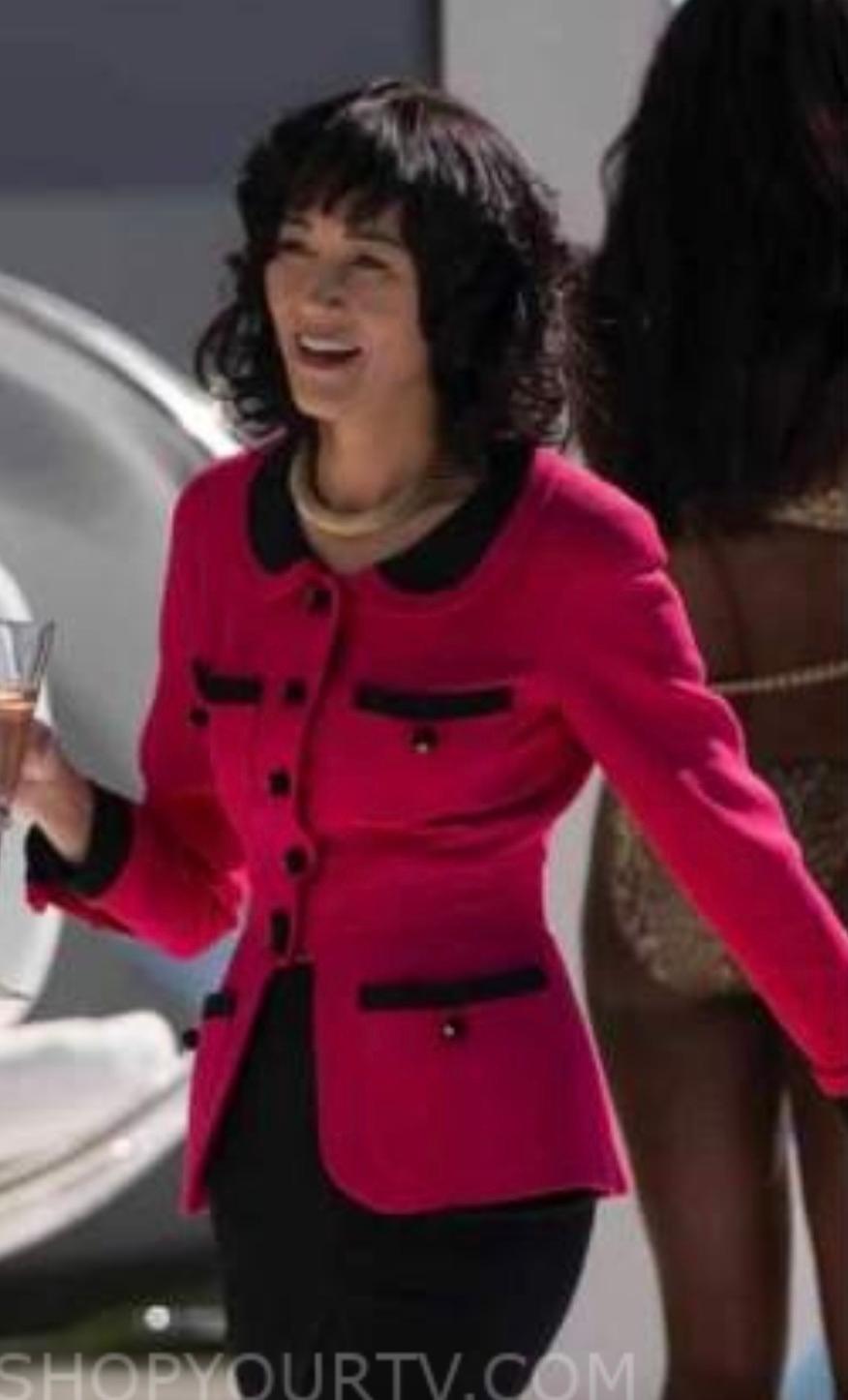 Women's Chanel Vintage S/S 1989 Hot Pink Black CC Peter Pan Collar Tweed Jacket