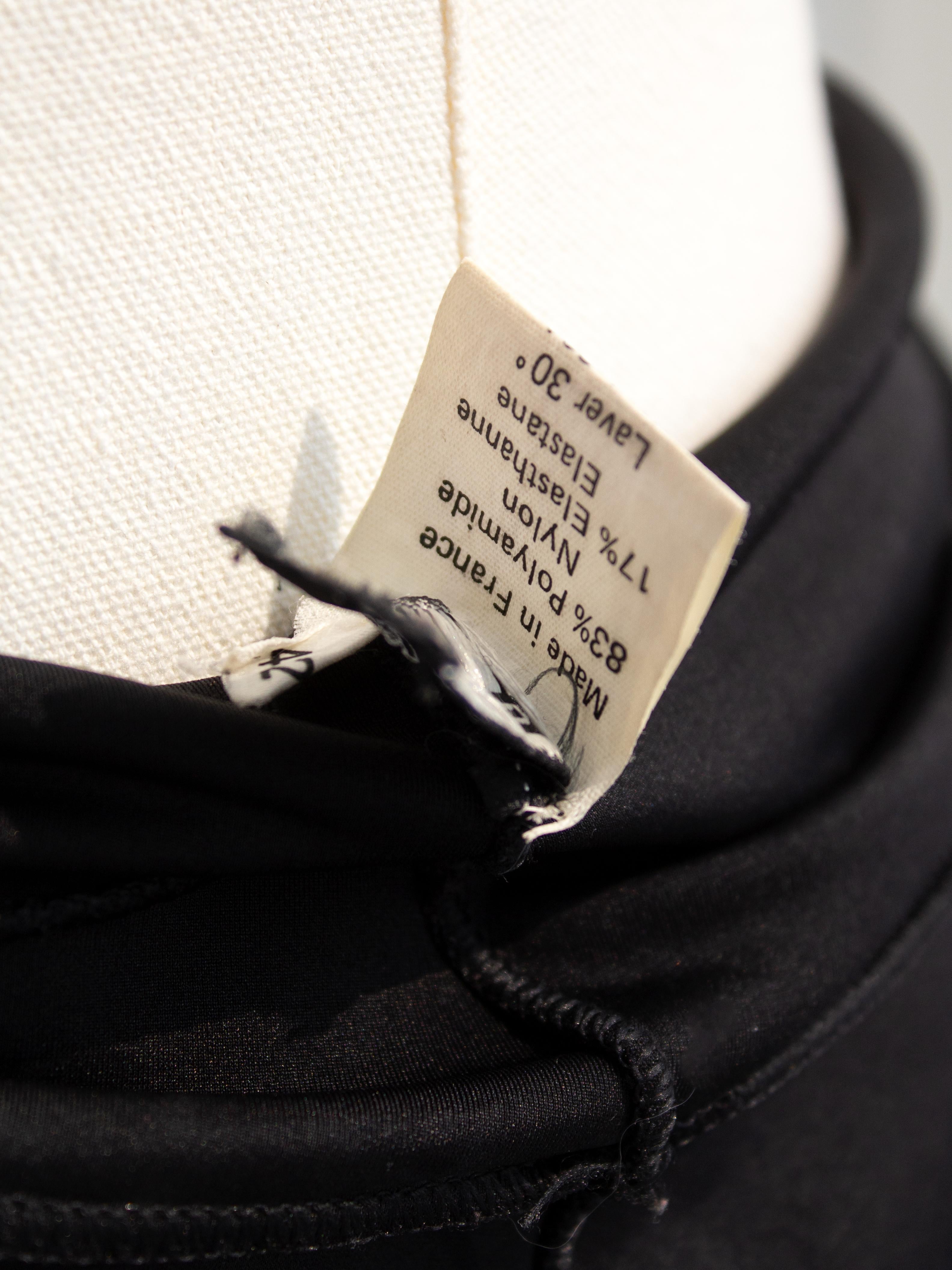 Chanel Vintage S/S 1990 Black White Camellia Flower Bow Bodysuit Swimsuit For Sale 9