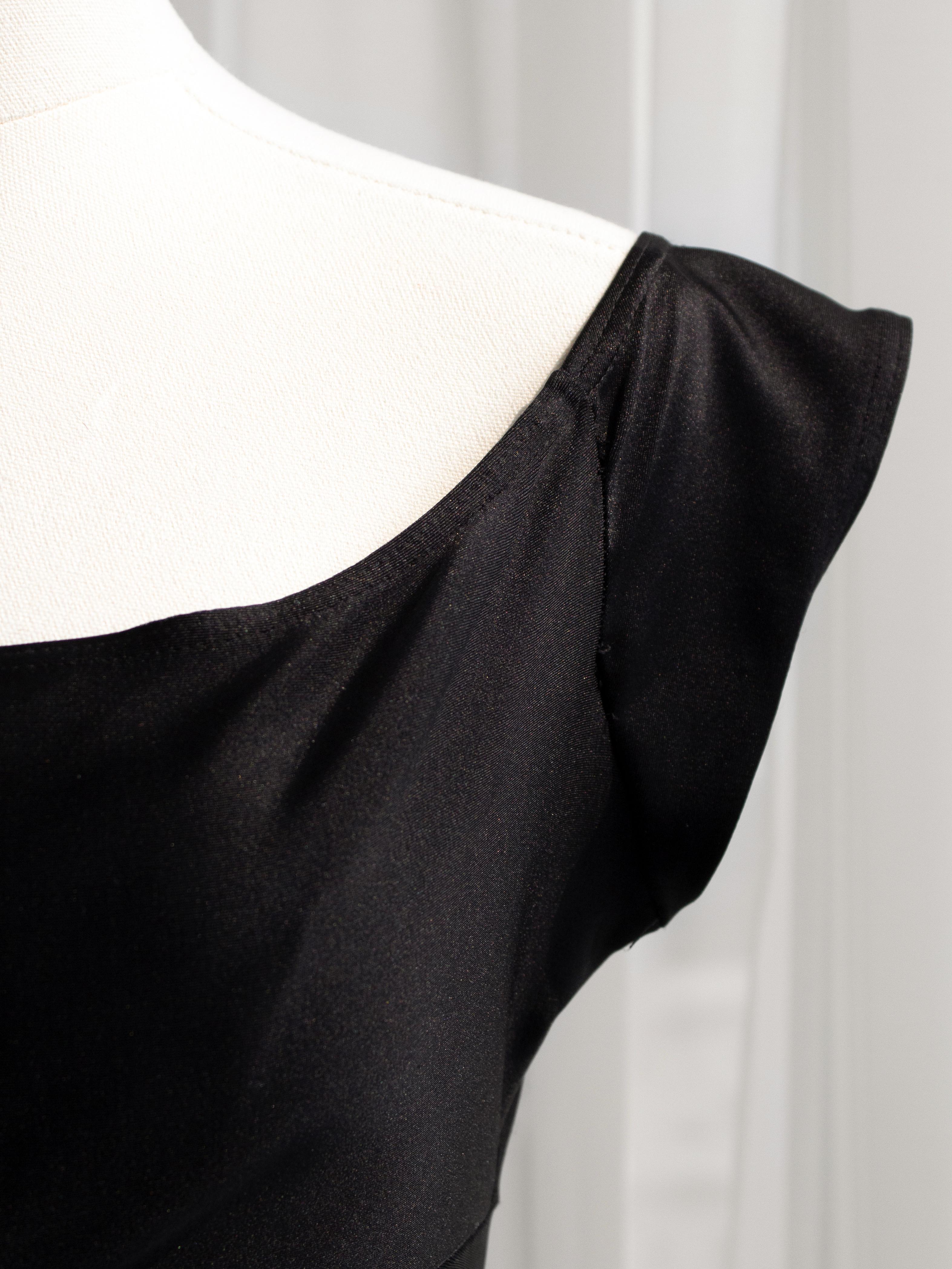 Chanel Vintage S/S 1990 Black White Camellia Flower Bow Bodysuit Swimsuit For Sale 3