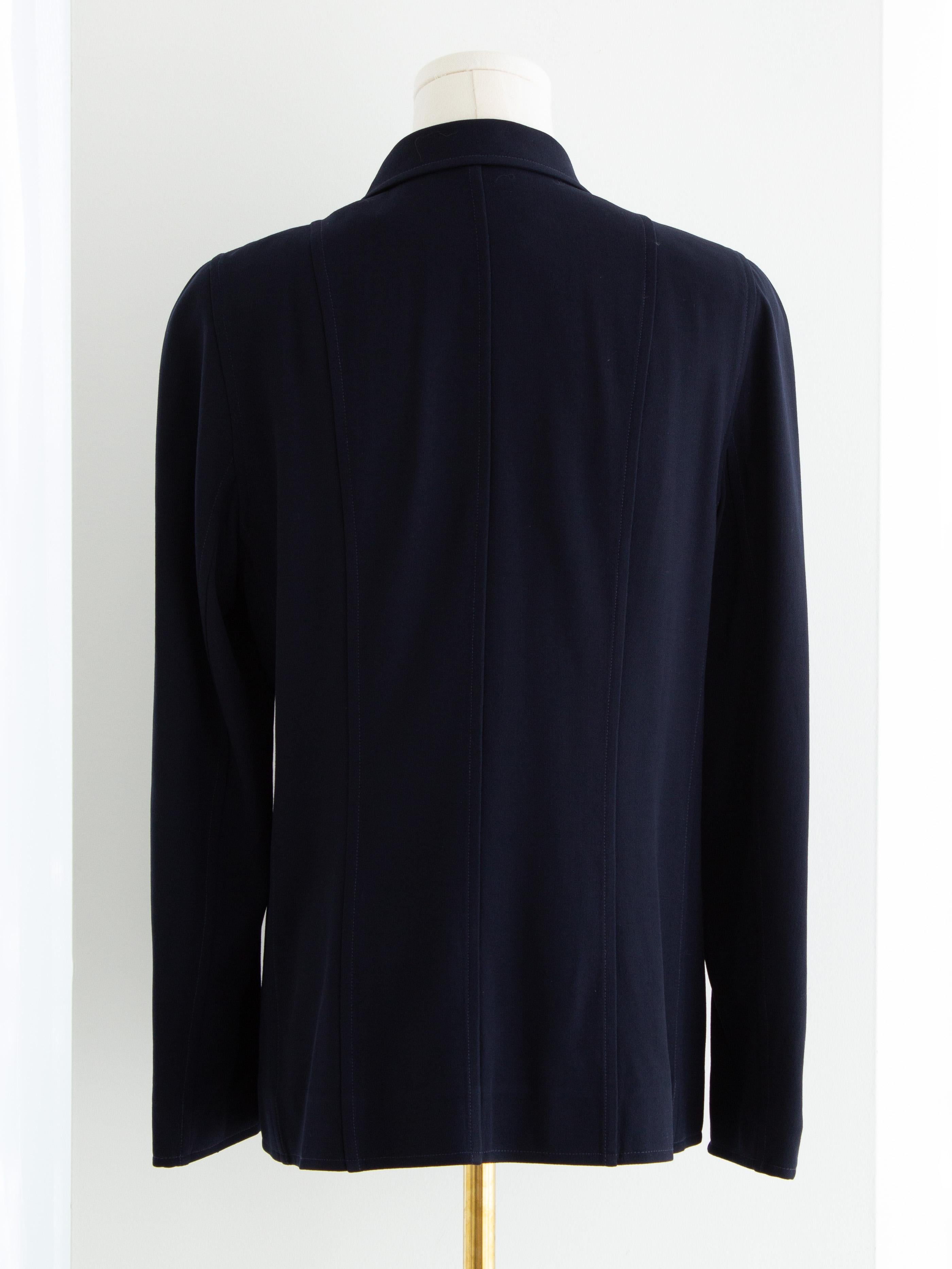 Chaqueta Chanel Vintage S/S 1994 Azul Marino Oro CC Doble Botón 94P en venta 3