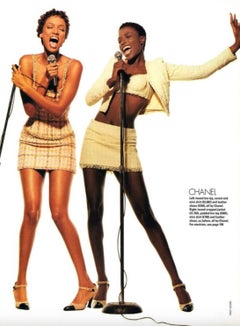 Chanel Vintage S/S 1994 Yellow Green Fantasy Tweed 94P Jacket Shorts Suit