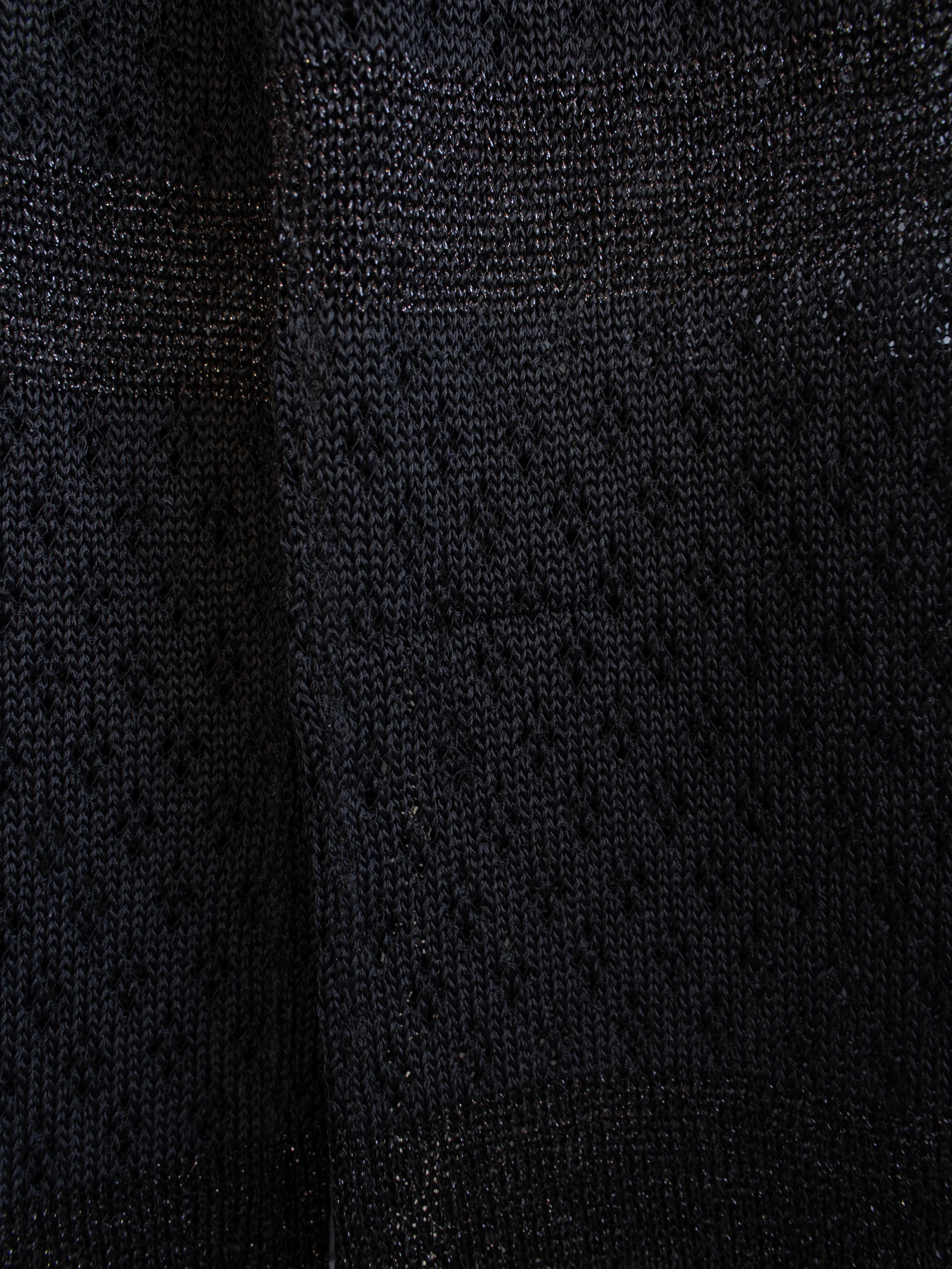 Chanel Vintage S/S 1995 Barbie Black Knit Crochet Pearl 95P Jumpsuit For Sale 7