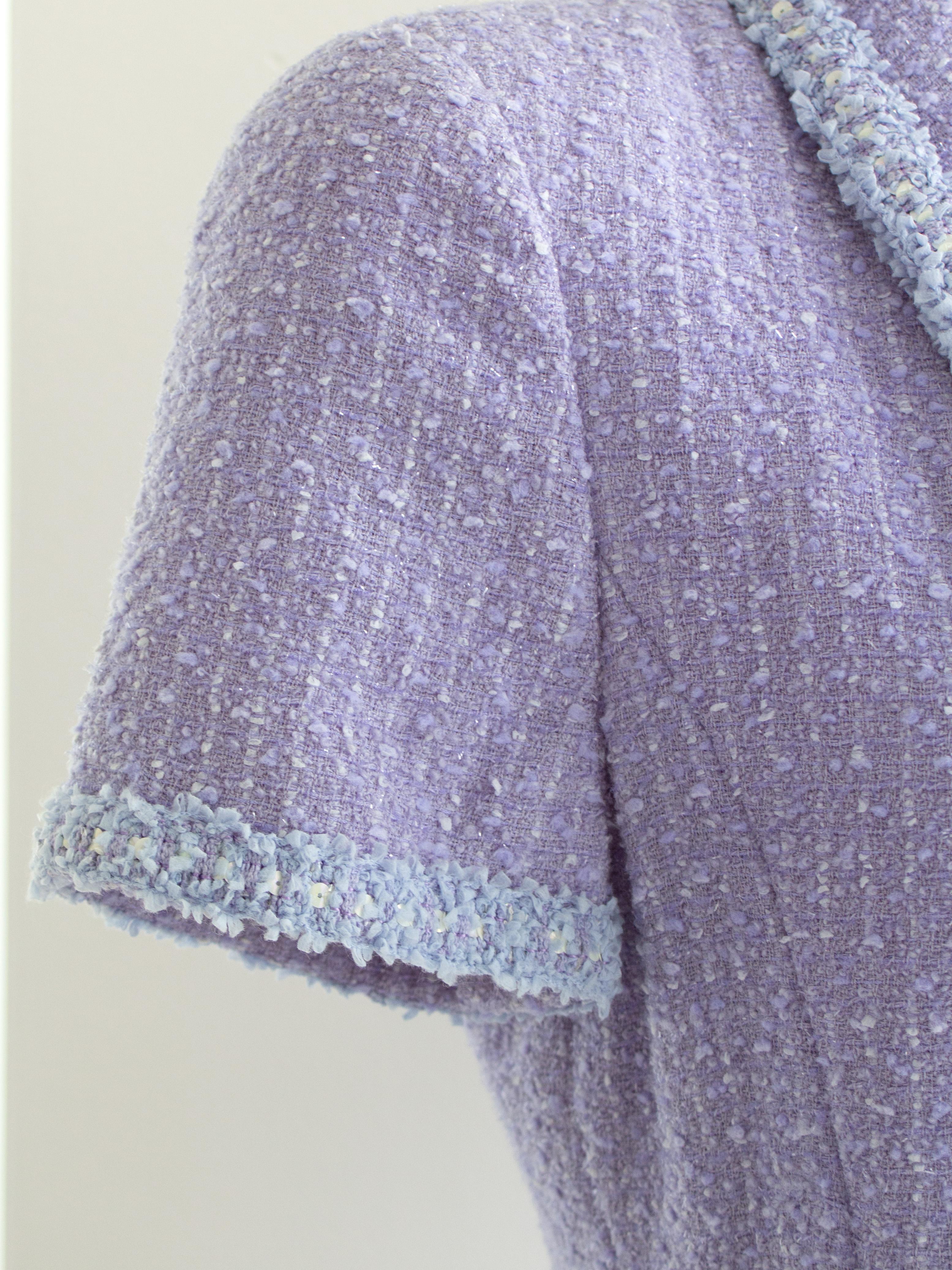 Chanel Vintage S/S 1995 Barbie CC Lavender Tweed 95P Jacket 4
