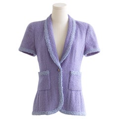 Chanel Vintage S/S 1995 Barbie CC Lavender Tweed 95P Jacket