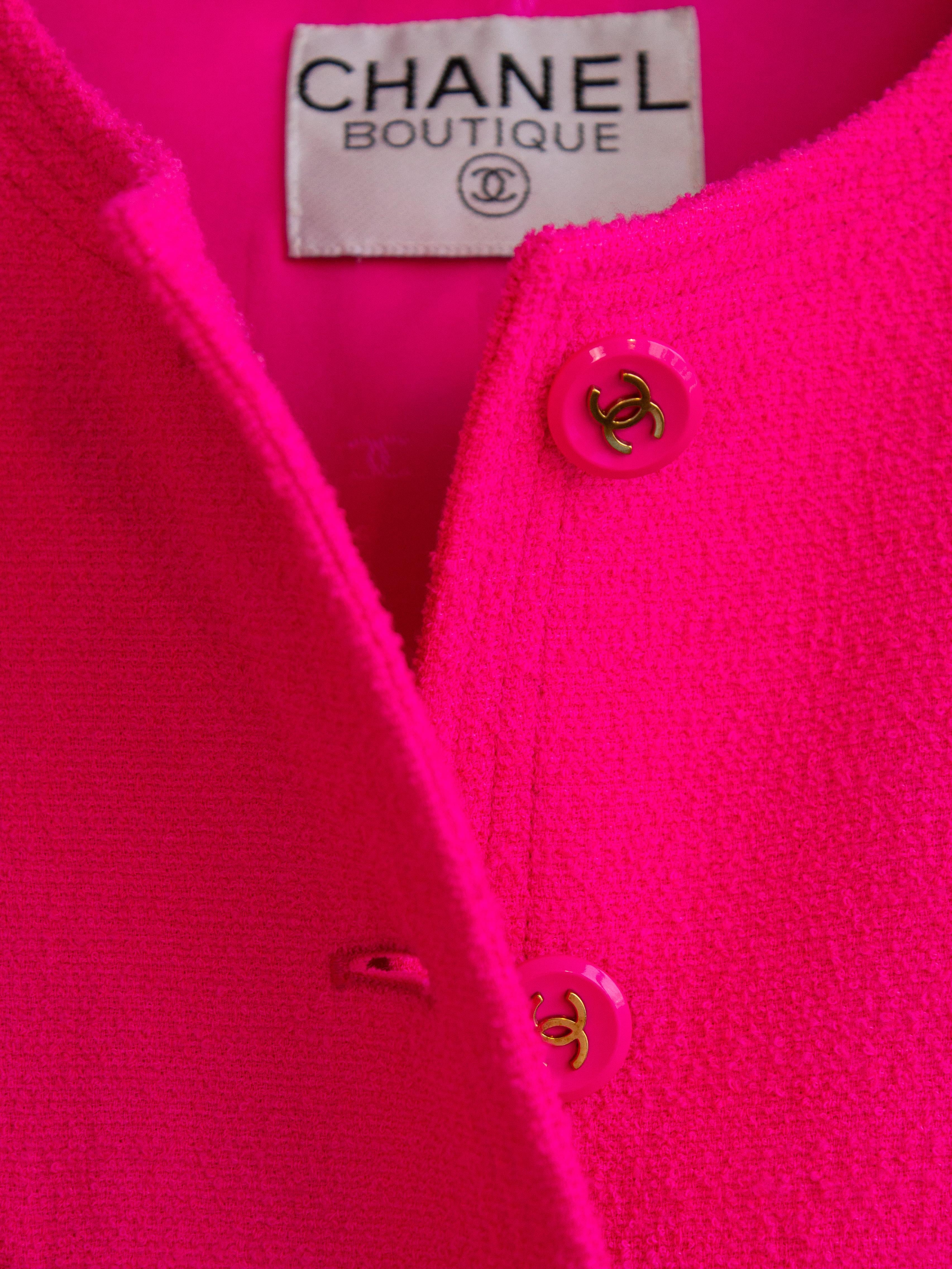 Chanel Vintage S/S 1995 Barbie Pink CC 95P Tweed Jacket 3