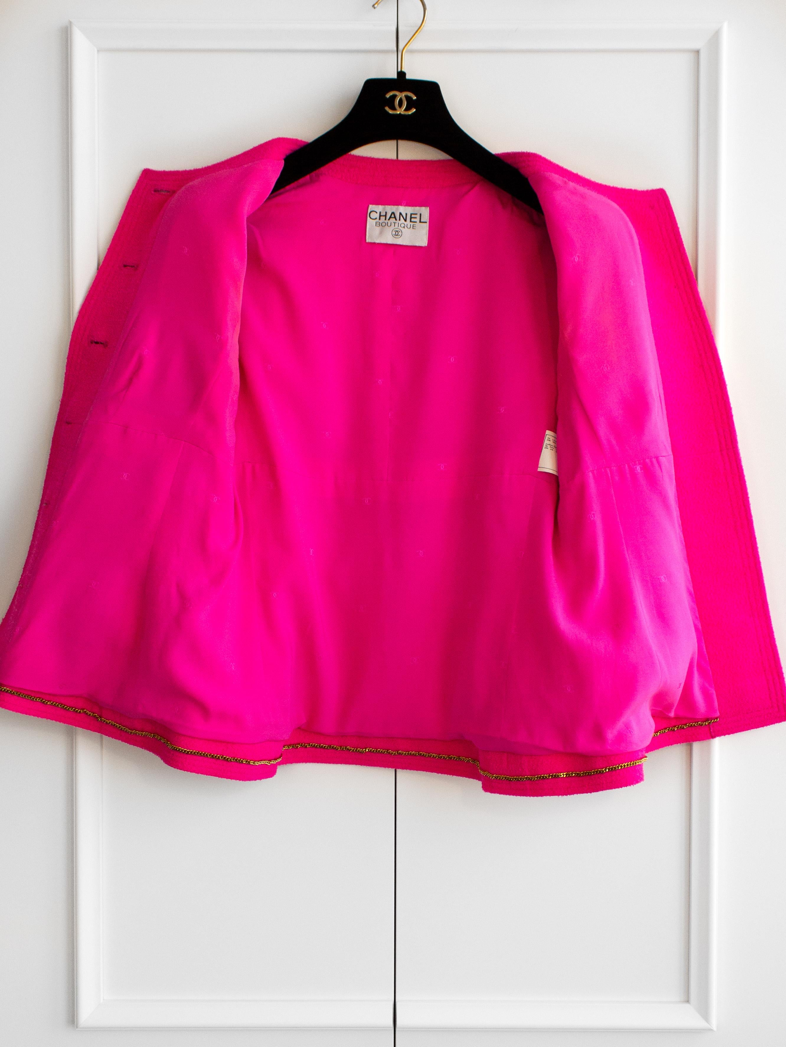 Chanel Vintage S/S 1995 Barbie Pink CC 95P Tweed Jacket 4