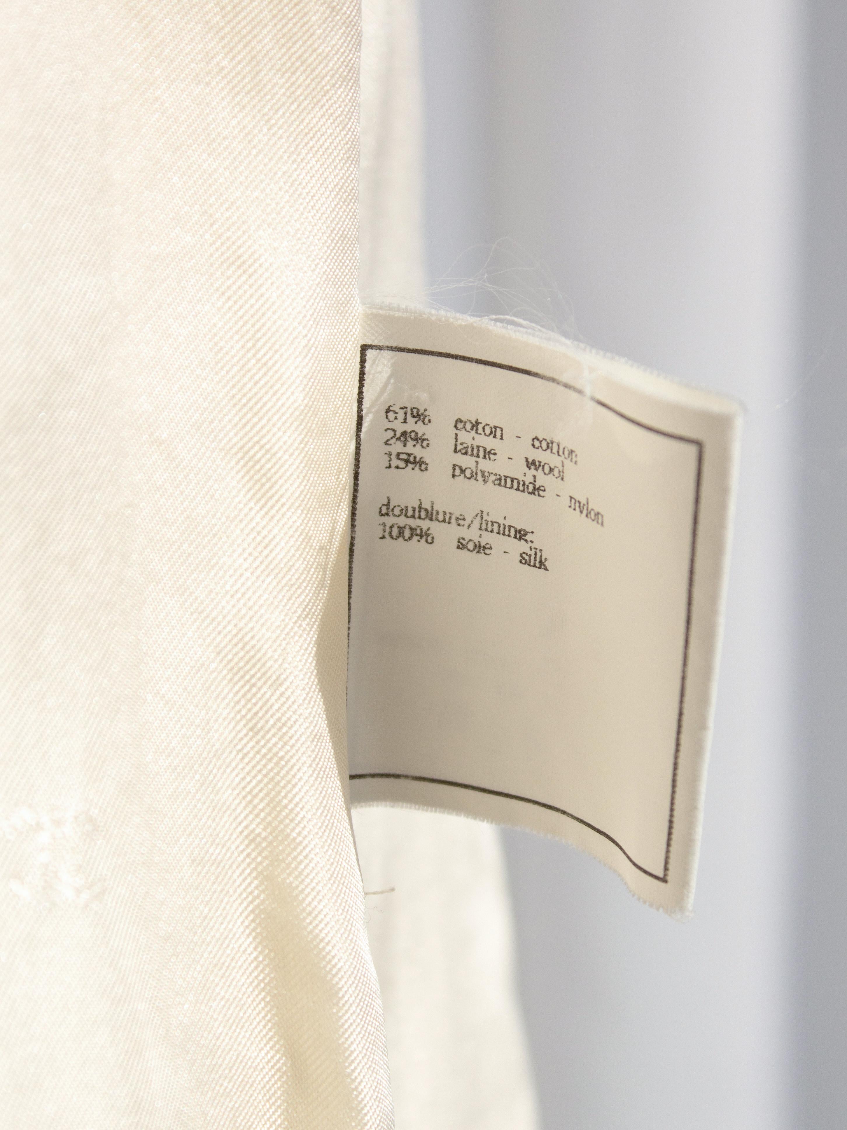 Chanel Vintage S/S 1995 White Ivory Black Tweed 95P Jacket Skirt Suit 7