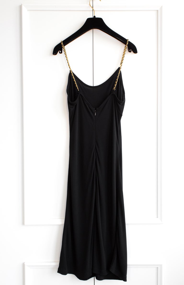 Chanel Vintage S/S 1997 Black Gold Chain Straps Skater LBD Mini 97P Dress at 1stDibs Chanel Vintage S/S 1997 Black Gold Chain Straps Skater LBD Mini 97P Dress at 1stDibs