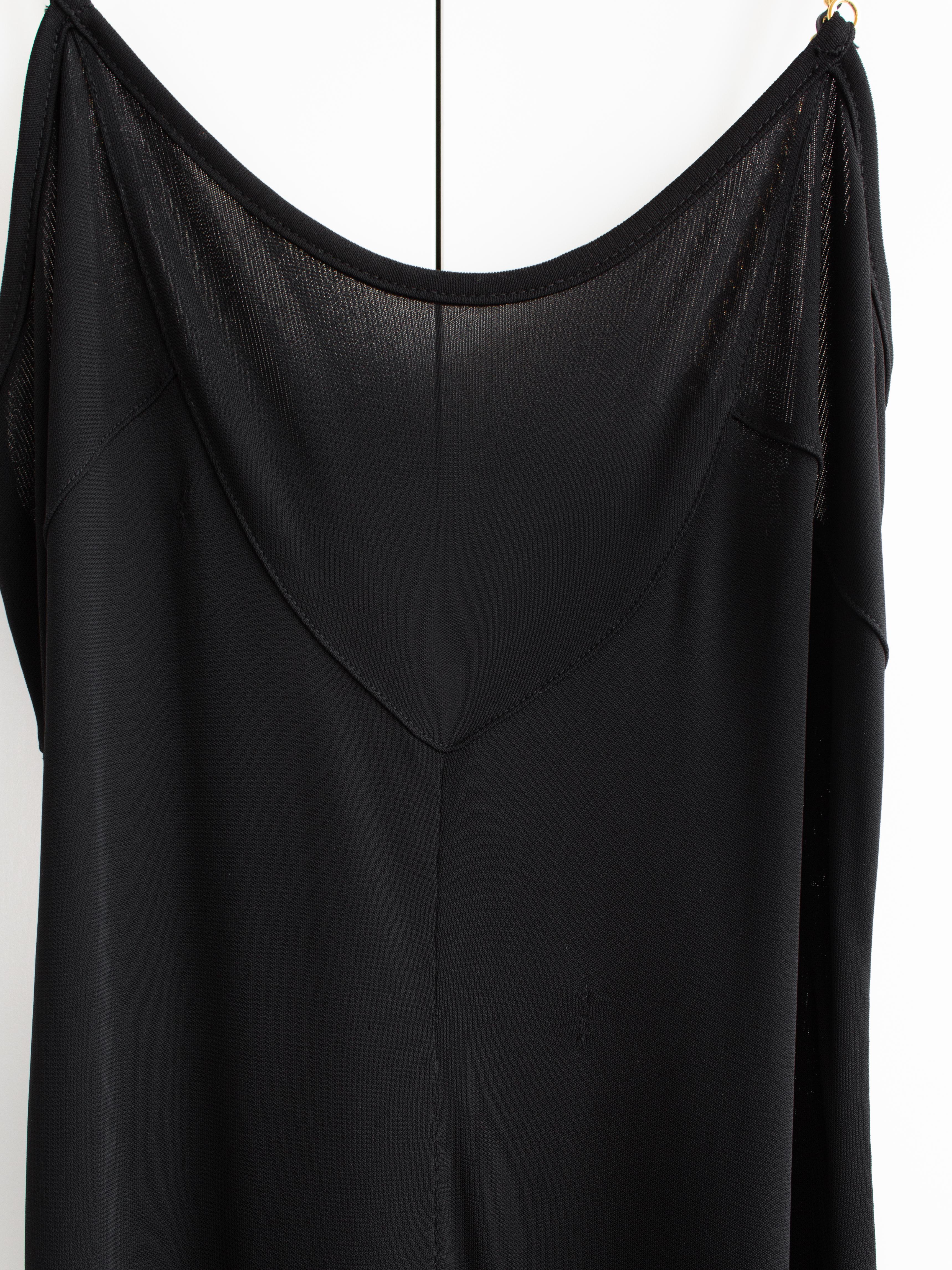 Chanel Vintage S/S 1997 Black Gold Chain Straps Skater LBD Mini 97P Dress 4