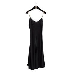 Chanel Vintage S/S 1997 Black Gold Chain Straps Skater LBD Mini 97P Dress
