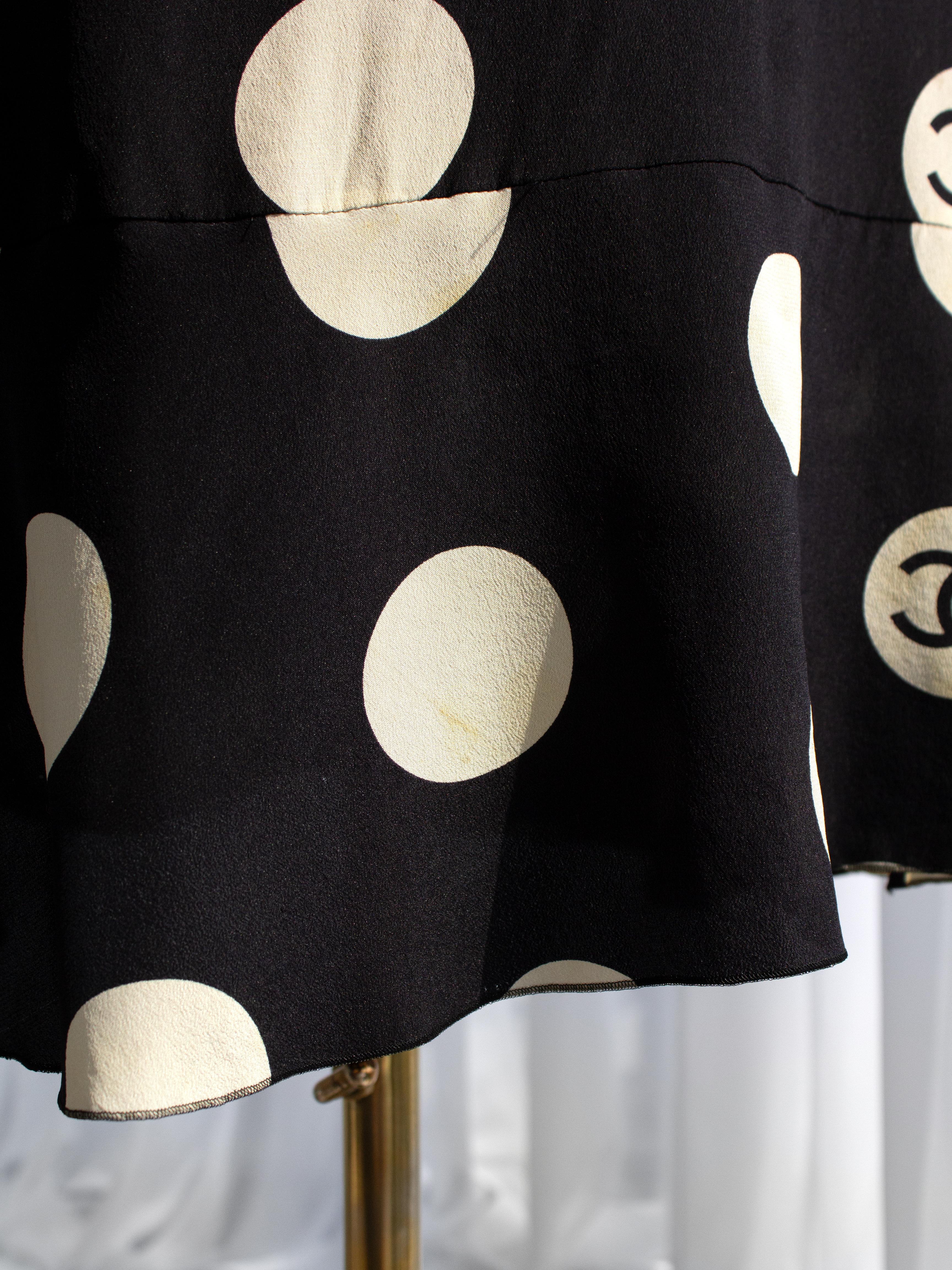 Chanel Vintage S/S 1997 Black White Polka Dot CC 97P Mini Dress 7