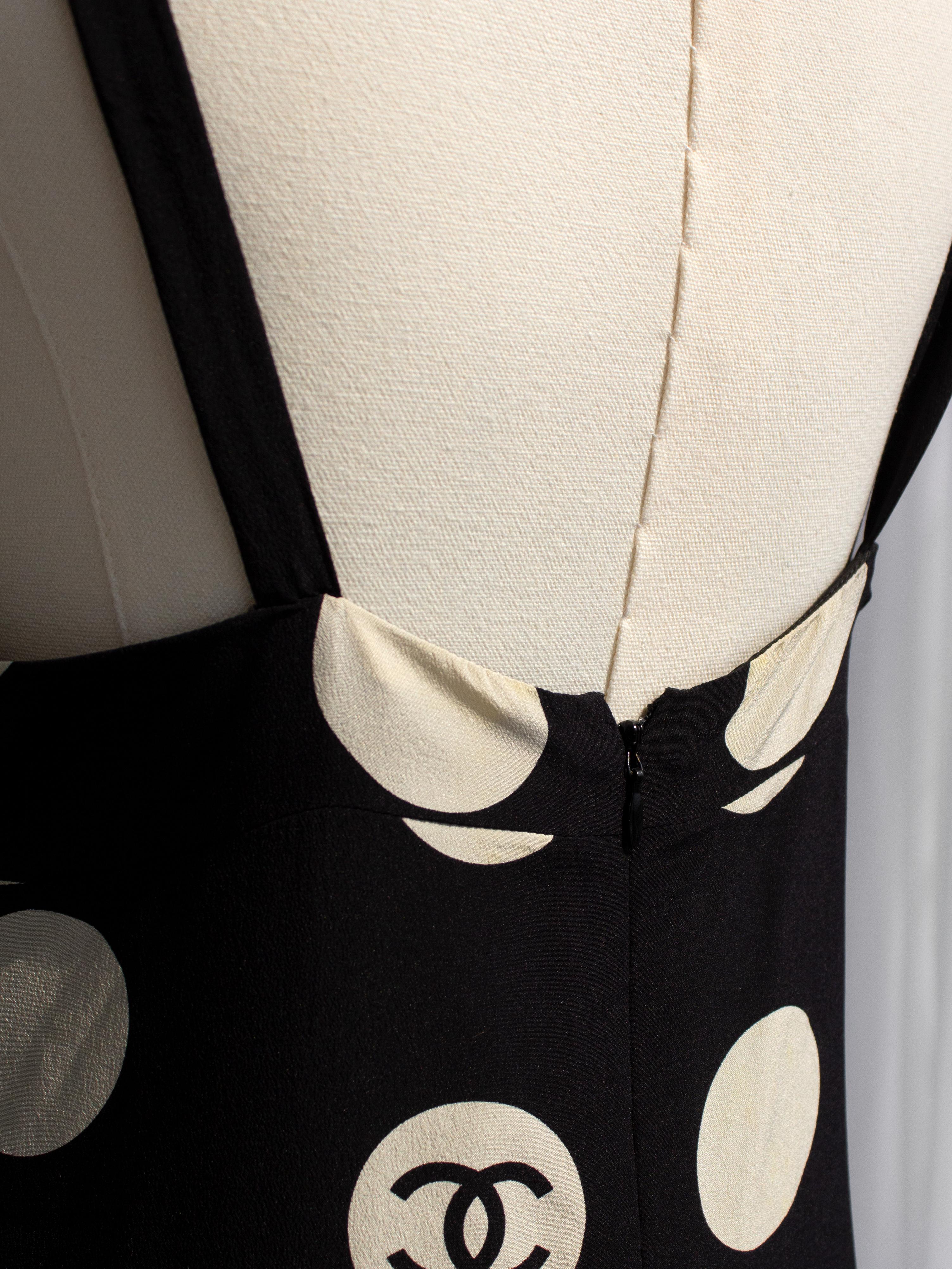 Chanel Vintage S/S 1997 Black White Polka Dot CC 97P Mini Dress 10