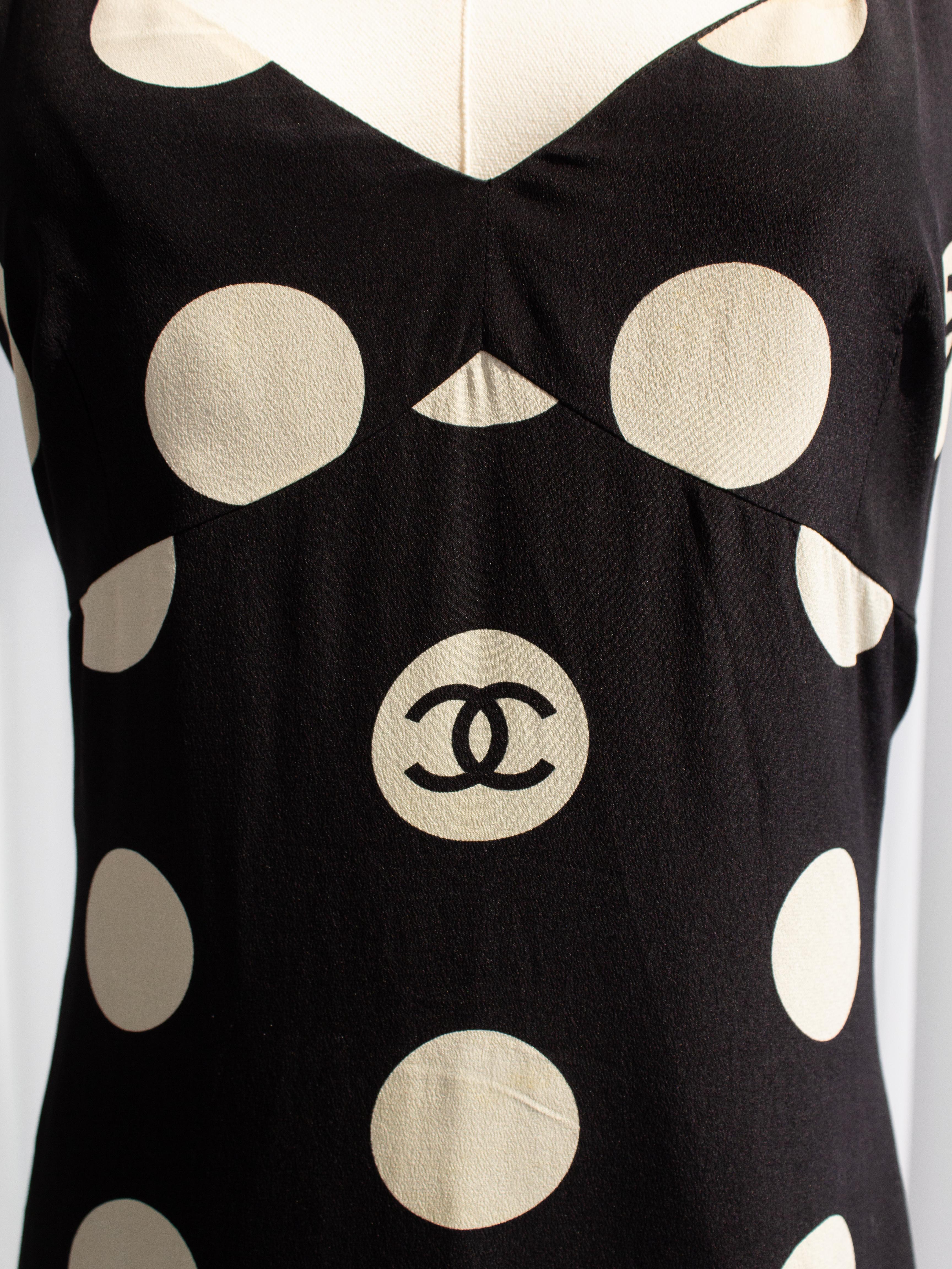 Chanel Vintage S/S 1997 Black White Polka Dot CC 97P Mini Dress 3