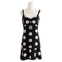 Chanel Vintage S/S 1997 - Mini robe noire et blanche à pois CC 97P