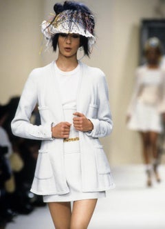 Chanel Vintage S/S1994 White Cotton Scalloped CC Logo 94P T-Shirt