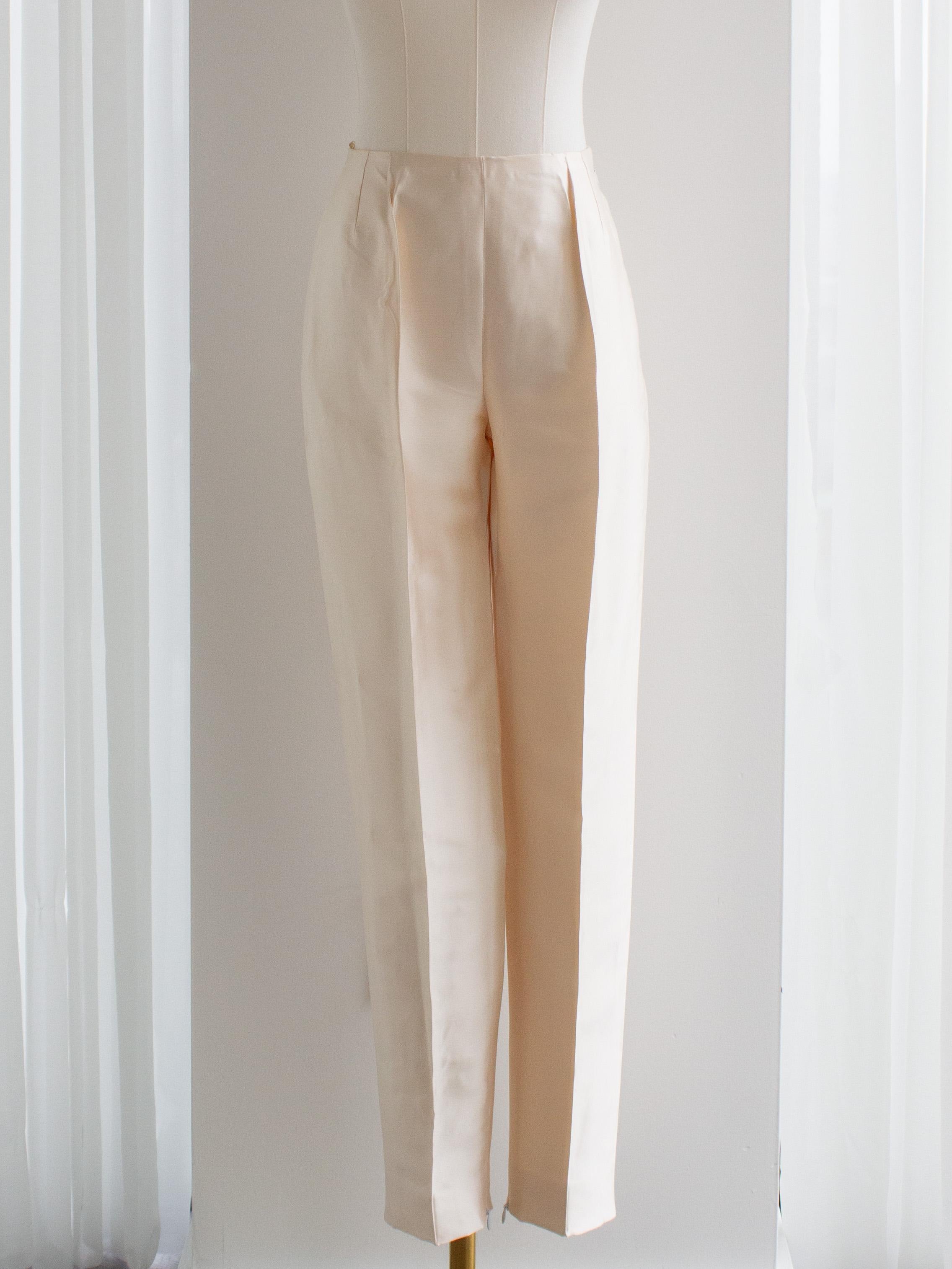 Chanel Vintage S/S1996 Ivory Shantung Silk Yellow Embellished 96P Jacket Suit 13