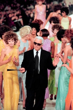 Chanel Vintage S/S1997 Green Sequin Embellished Velvet Dress Gown Jacket 97P Set