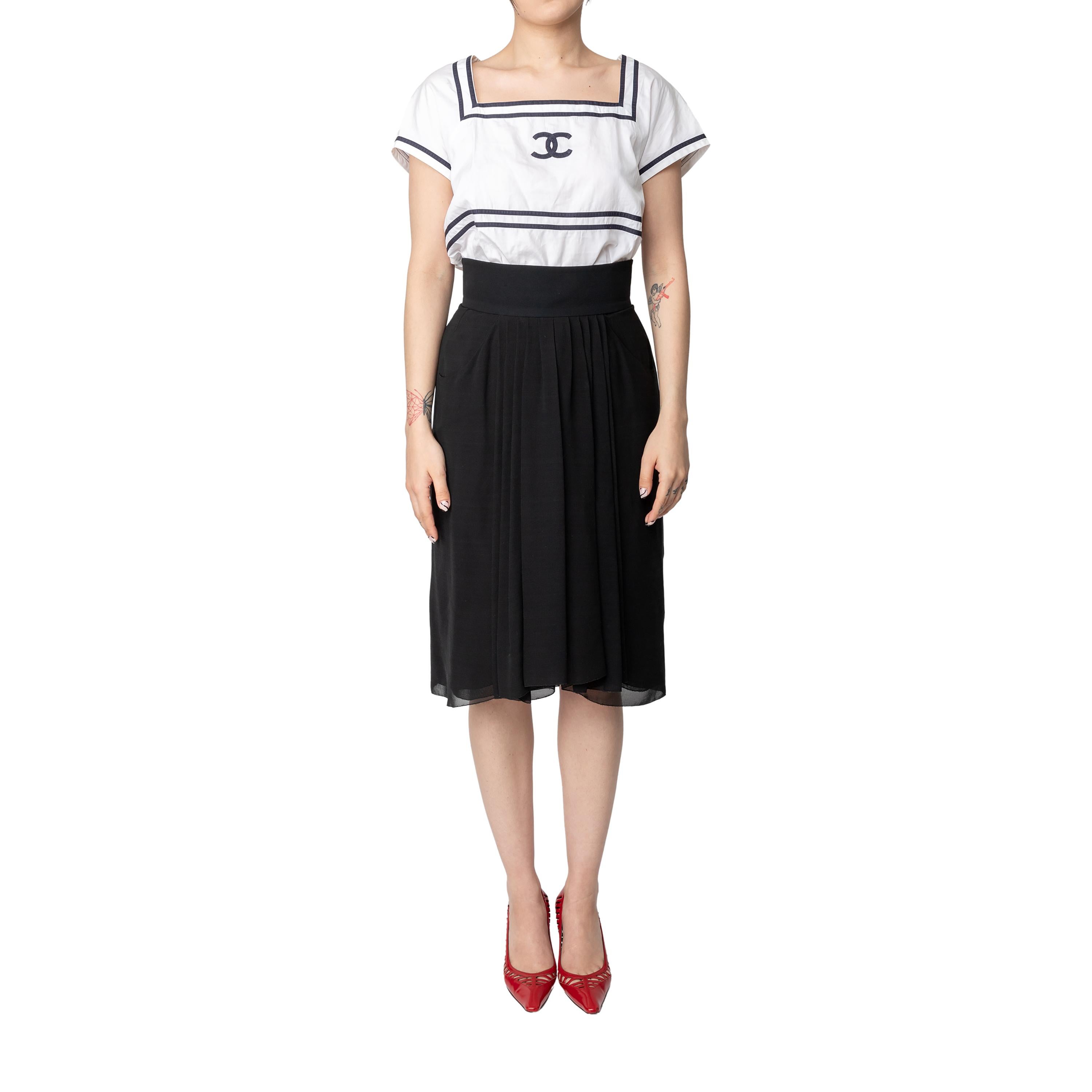 Chanel Vintage Sailor Top and Skirt Set  In Good Condition For Sale In Milano, IT