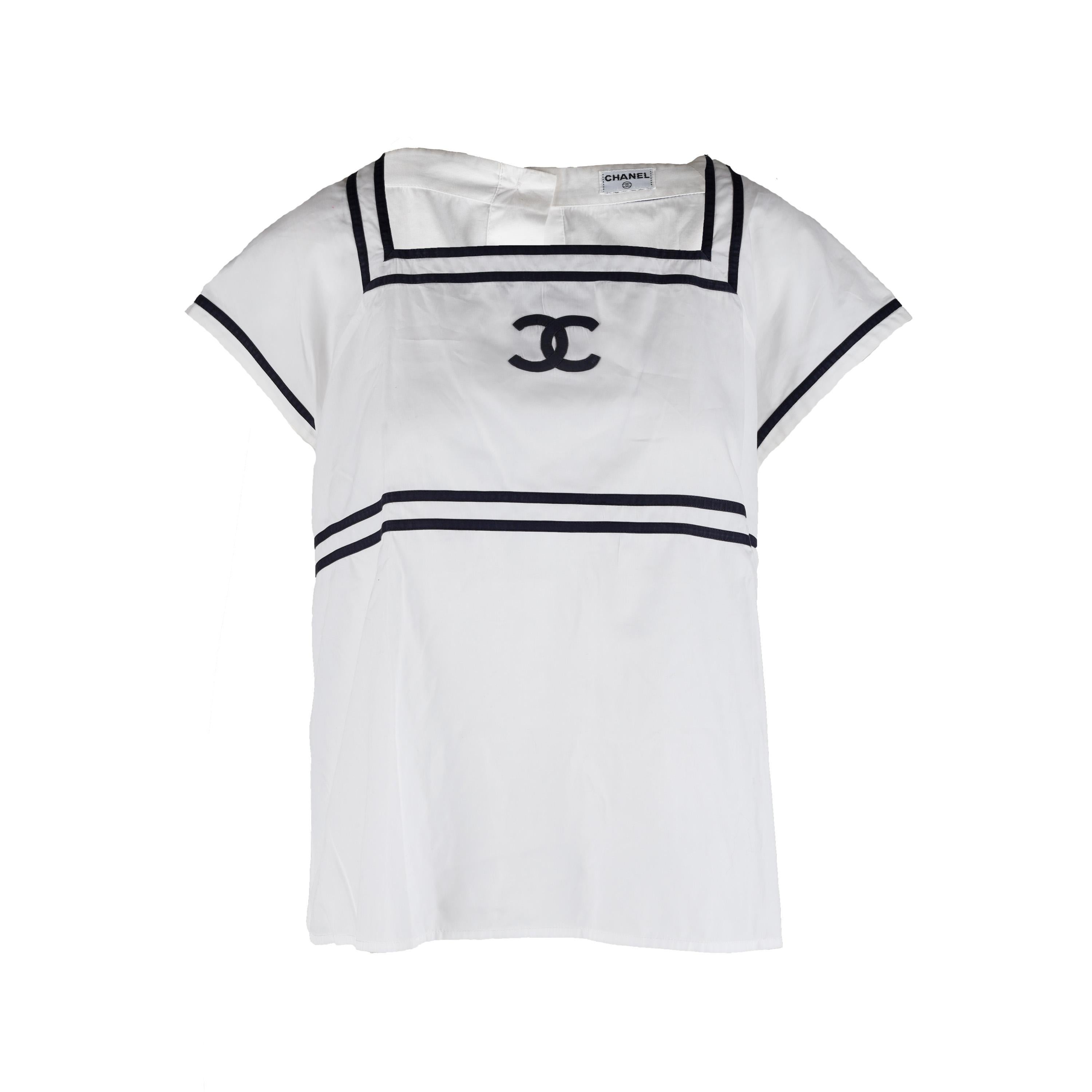 Chanel Vintage Sailor Top and Skirt Set  For Sale 1