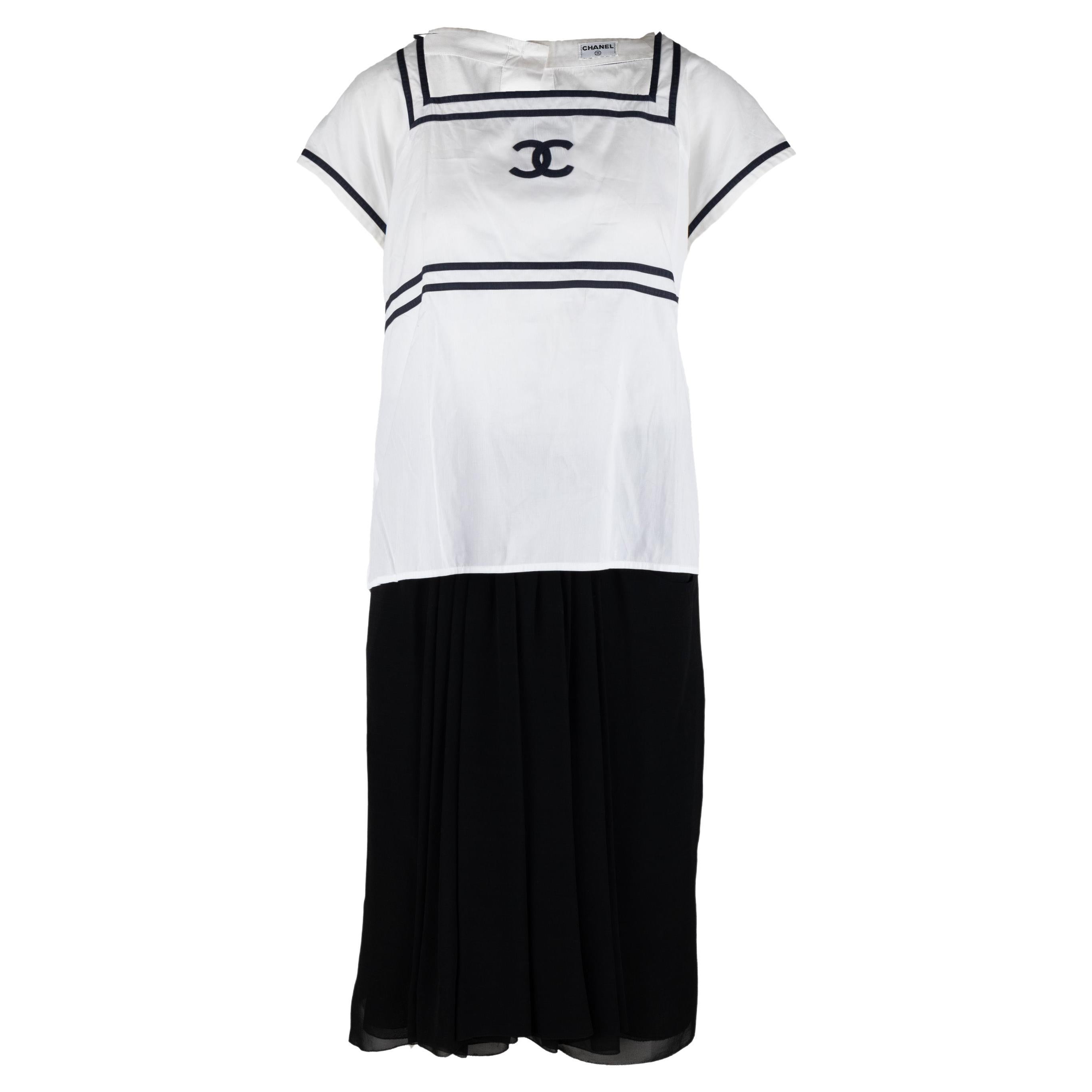 Chanel Vintage Sailor Top and Skirt Set  For Sale