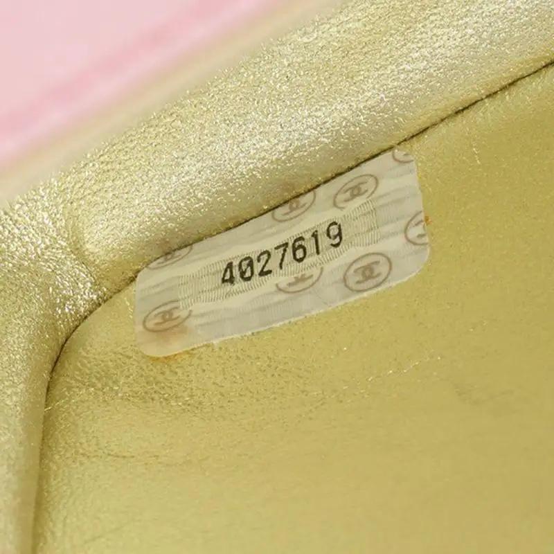 Chanel Vintage Satin Pink Classic Flap Square Bag Mini 6