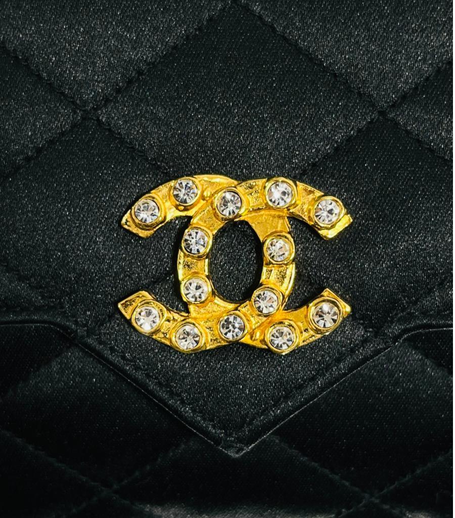 Black Chanel Vintage Satin Quilted Timeless Bag For Sale