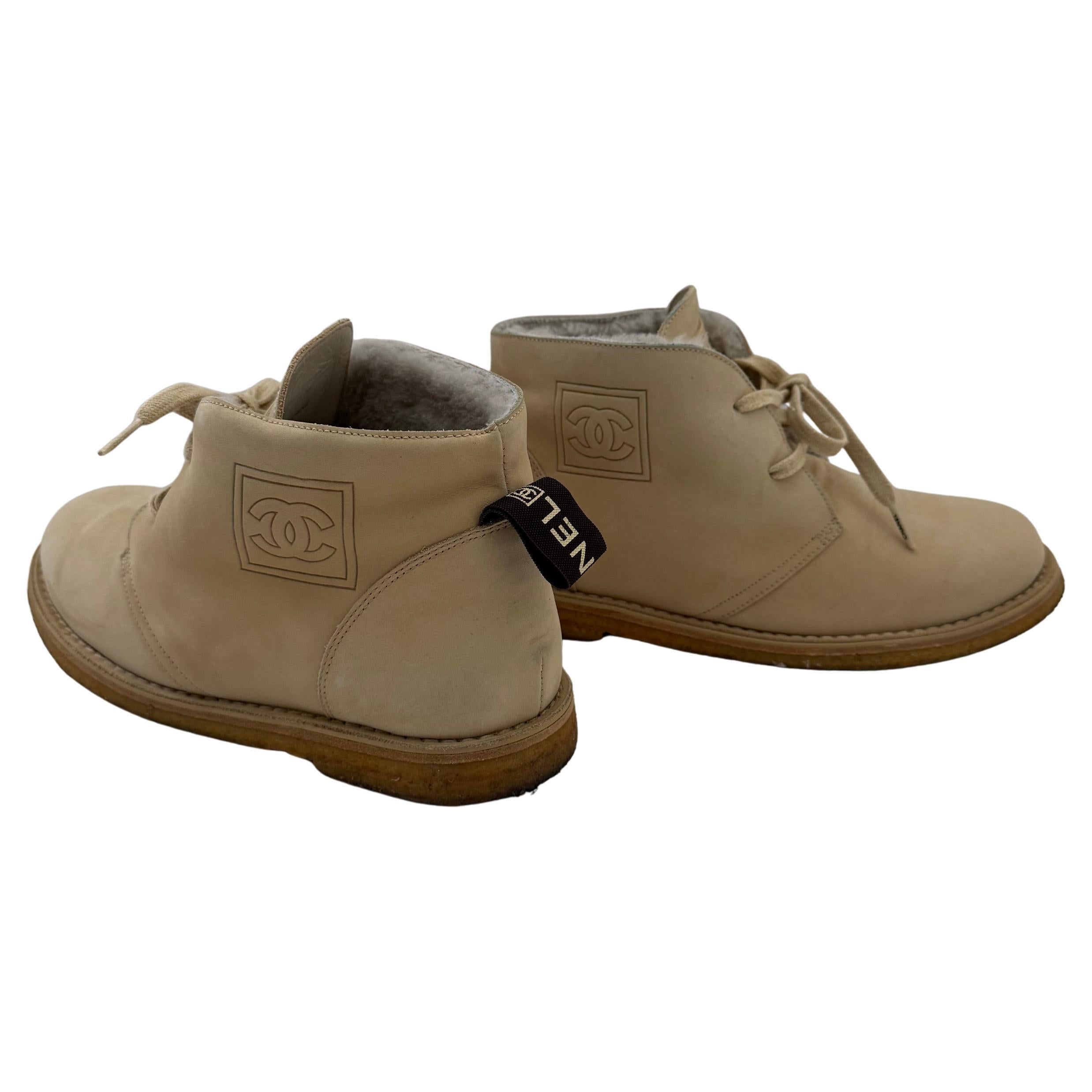 Chanel Vintage Schuhe Shearling Inside 2006 (Braun) im Angebot