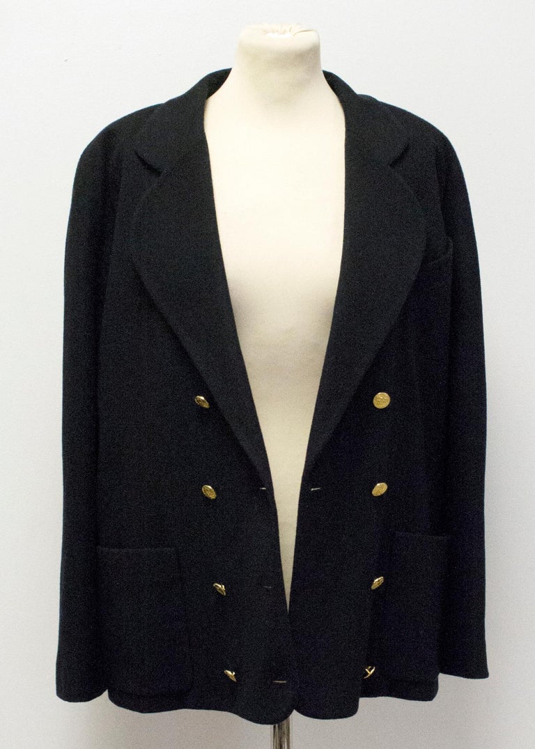 Chanel Vintage Short Black Coat/Jacket at 1stDibs