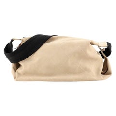 Chanel Vintage Shoulder Bag Diamond Embossed Suede Large