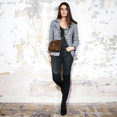 CHANEL Vintage Shoulder Bag in Brown Suede Leather