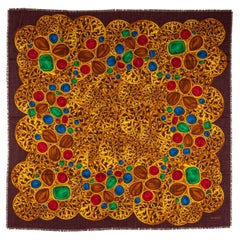 Chanel Vintage Silk Gripoix Brown Shawl