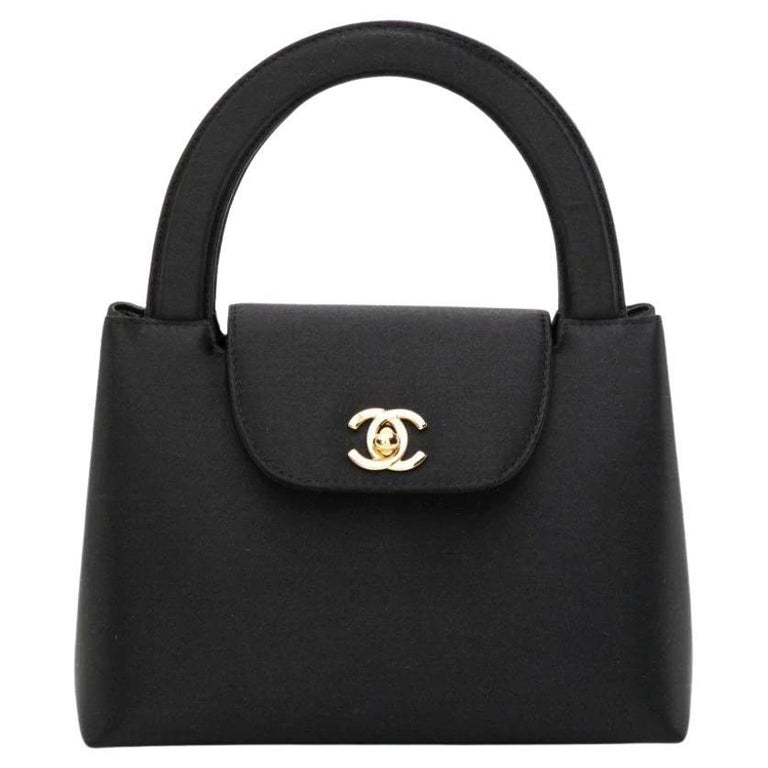 Chanel Vintage Silk Kelly Top Handle Bag For Sale at 1stDibs