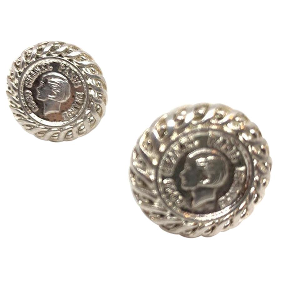 CHANEL Vintage Silver Clips Earring