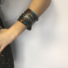 Chanel Vintage Silver Metal And Chain Mail Cuff